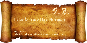 Istvánovits Norman névjegykártya